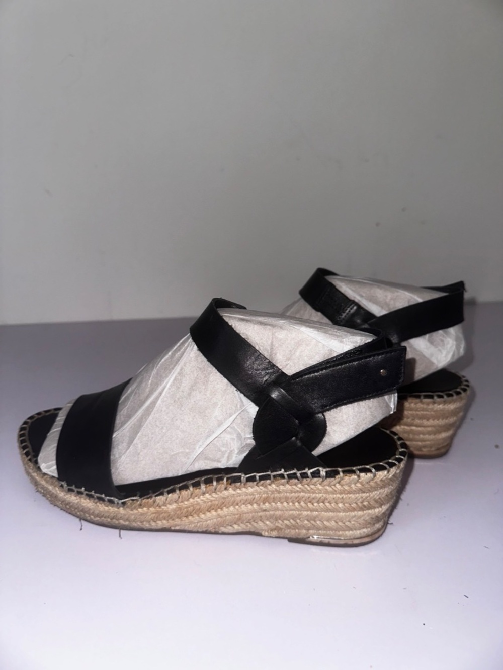 Franco Sarto Leather Wedge Espadrille Sandal - Picture 2 of 3